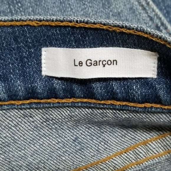 FRAME Le Garcon Low Rise Boyfriend Blue Jeans 23 Womens Slim Straight Step Ankle - Picture 10 of 12